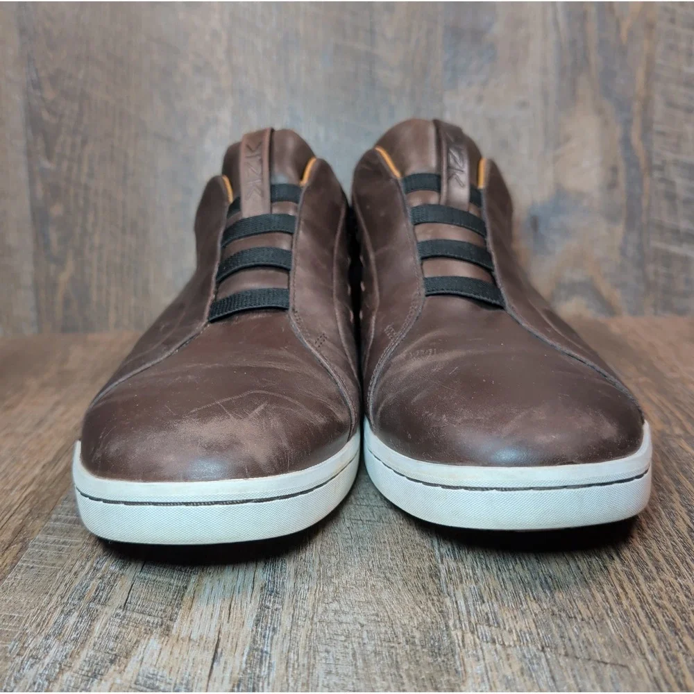 Kizik KZK Mens Size 13 M Hands Free New York Slip On Leather Brown Casual Shoes